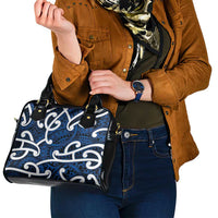 Aotearoa Maori Kowhaiwhai Shoulder Handbag Kikorangi Puhoro and Patiki