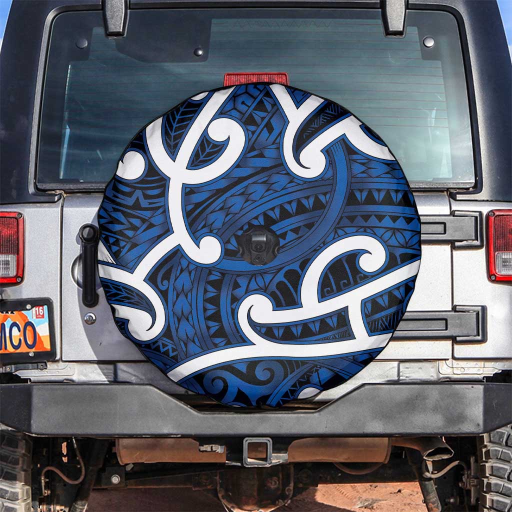 Aotearoa Maori Kowhaiwhai Spare Tire Cover Kikorangi Puhoro and Patiki
