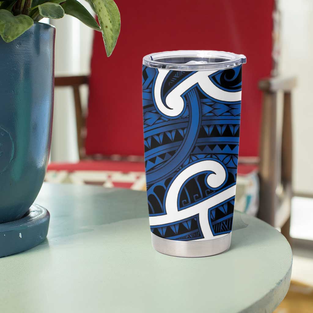 Aotearoa Maori Kowhaiwhai Tumbler Cup Kikorangi Puhoro and Patiki