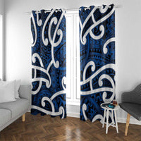 Aotearoa Maori Kowhaiwhai Window Curtain Kikorangi Puhoro and Patiki