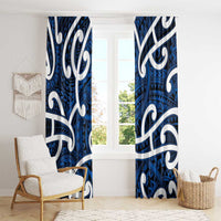 Aotearoa Maori Kowhaiwhai Window Curtain Kikorangi Puhoro and Patiki
