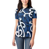 Aotearoa Maori Kowhaiwhai Women Polo Shirt Kikorangi Puhoro and Patiki LT9 - Polynesian Pride