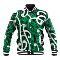 Aotearoa Maori Kowhaiwhai Baseball Jacket Kakariki Puhoro and Patiki