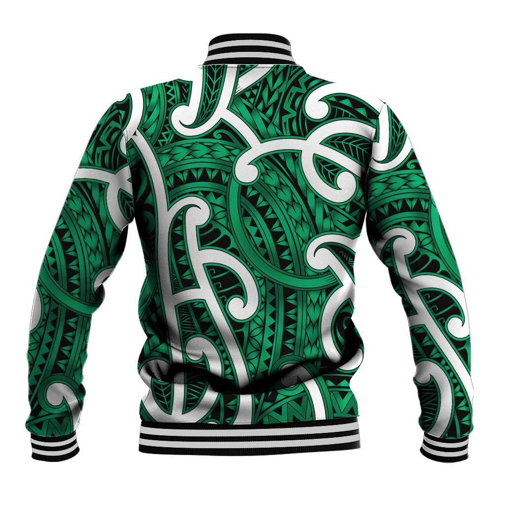 Aotearoa Maori Kowhaiwhai Baseball Jacket Kakariki Puhoro and Patiki