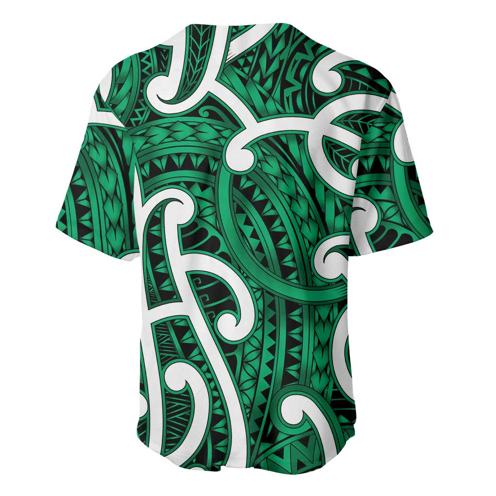 Aotearoa Maori Kowhaiwhai Baseball Jersey Kakariki Puhoro and Patiki