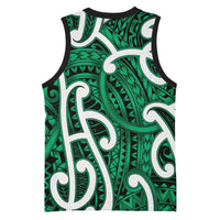 Aotearoa Maori Kowhaiwhai Basketball Jersey Kakariki Puhoro and Patiki LT9 - Polynesian Pride