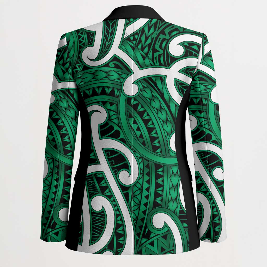 Aotearoa Maori Kowhaiwhai Blazer Kakariki Puhoro and Patiki