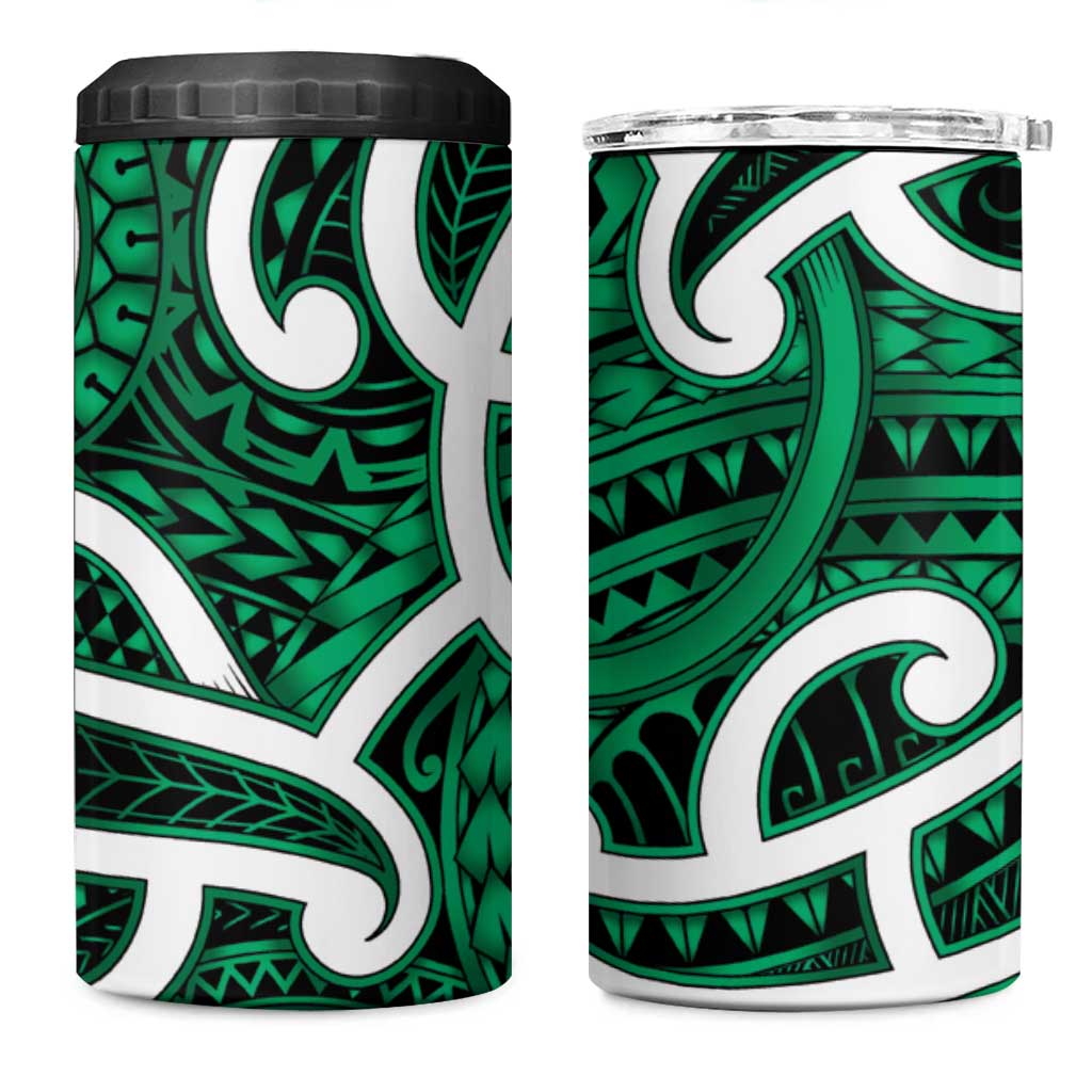 Aotearoa Maori Kowhaiwhai 4 in 1 Can Cooler Tumbler Kakariki Puhoro and Patiki