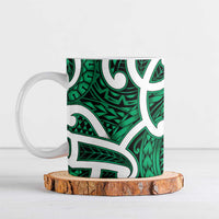 Aotearoa Maori Kowhaiwhai Ceramic Mug Kakariki Puhoro and Patiki