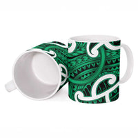 Aotearoa Maori Kowhaiwhai Ceramic Mug Kakariki Puhoro and Patiki