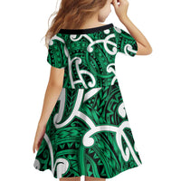 Aotearoa Maori Kowhaiwhai Family Matching Summer Maxi Dress and Hawaiian Shirt Kakariki Puhoro and Patiki LT9 - Polynesian Pride