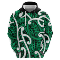 Aotearoa Maori Kowhaiwhai Hoodie Kakariki Puhoro and Patiki