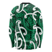 Aotearoa Maori Kowhaiwhai Long Sleeve Shirt Kakariki Puhoro and Patiki