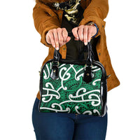 Aotearoa Maori Kowhaiwhai Shoulder Handbag Kakariki Puhoro and Patiki