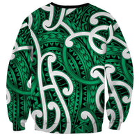 Aotearoa Maori Kowhaiwhai Sweatshirt Kakariki Puhoro and Patiki