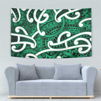 Aotearoa Maori Kowhaiwhai Tapestry Kakariki Puhoro and Patiki