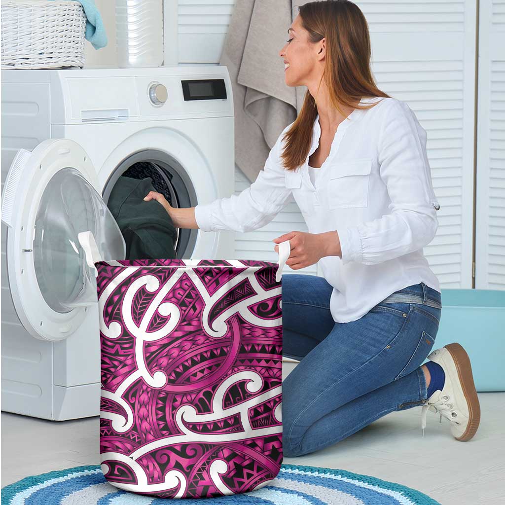 Aotearoa Maori Kowhaiwhai Laundry Basket Mawhero Puhoro and Patiki