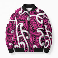 Aotearoa Maori Kowhaiwhai Bomber Puffer Jacket Mawhero Puhoro and Patiki
