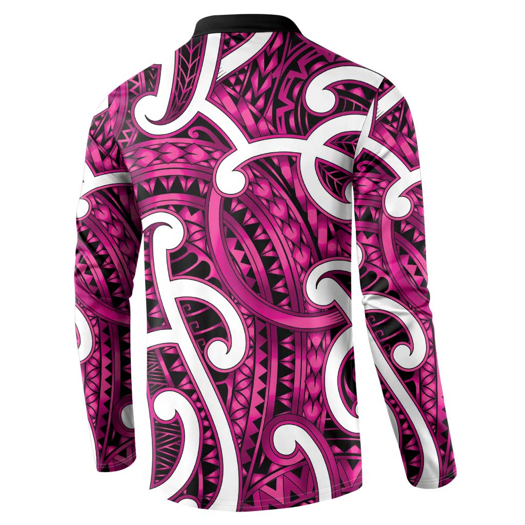 Aotearoa Maori Kowhaiwhai Button Sweatshirt Mawhero Puhoro and Patiki