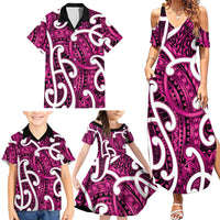 Aotearoa Maori Kowhaiwhai Family Matching Summer Maxi Dress and Hawaiian Shirt Mawhero Puhoro and Patiki LT9 - Polynesian Pride