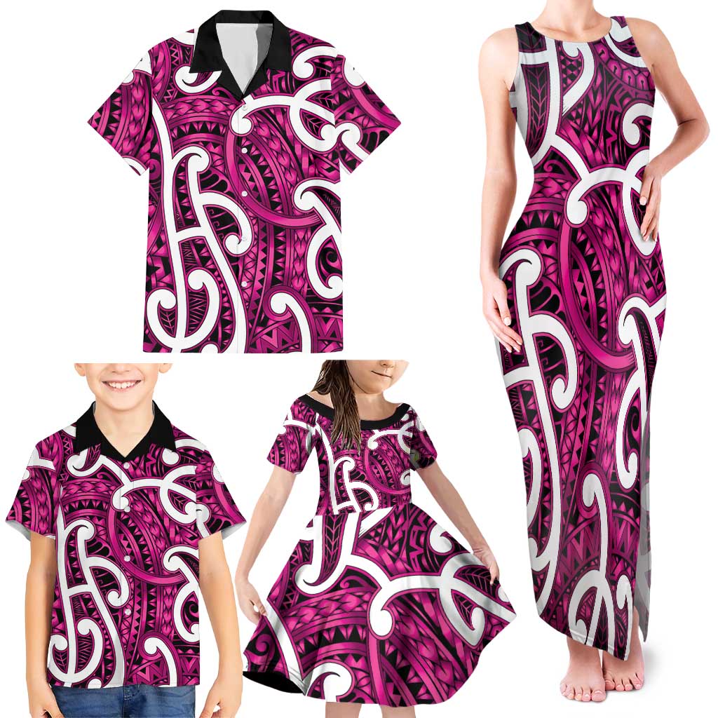 Aotearoa Maori Kowhaiwhai Family Matching Tank Maxi Dress and Hawaiian Shirt Mawhero Puhoro and Patiki LT9 - Polynesian Pride