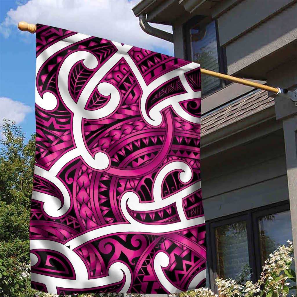 Aotearoa Maori Kowhaiwhai Garden Flag Mawhero Puhoro and Patiki