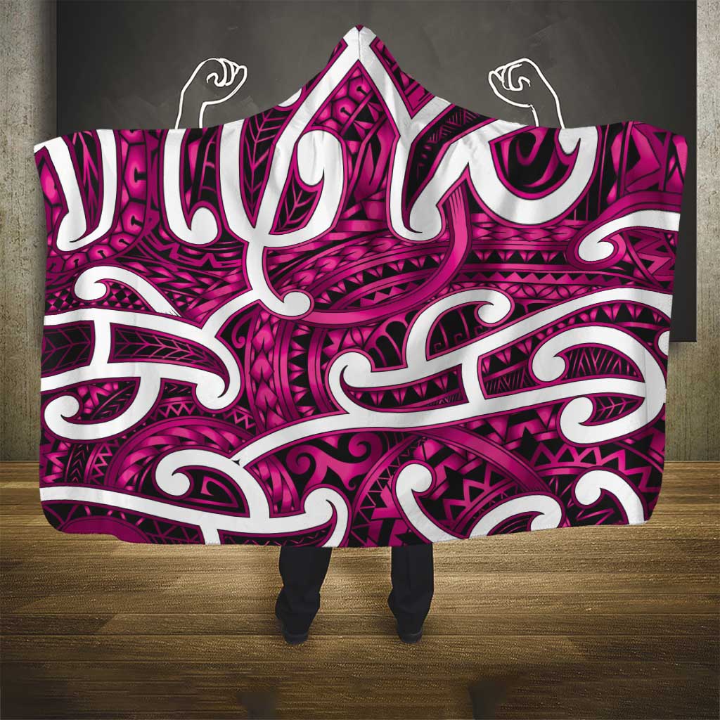 Aotearoa Maori Kowhaiwhai Hooded Blanket Mawhero Puhoro and Patiki
