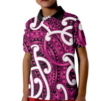 Aotearoa Maori Kowhaiwhai Kid Polo Shirt Mawhero Puhoro and Patiki