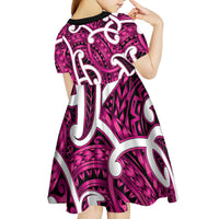 Aotearoa Maori Kowhaiwhai Kid Short Sleeve Dress Mawhero Puhoro and Patiki