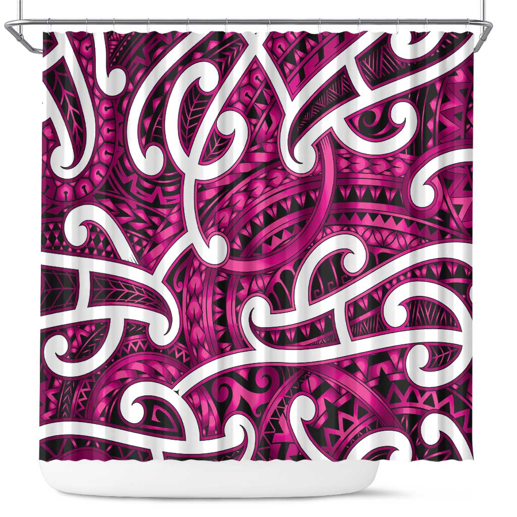 Aotearoa Maori Kowhaiwhai Shower Curtain Mawhero Puhoro and Patiki