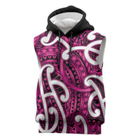 Aotearoa Maori Kowhaiwhai Sleeveless Hoodie Mawhero Puhoro and Patiki