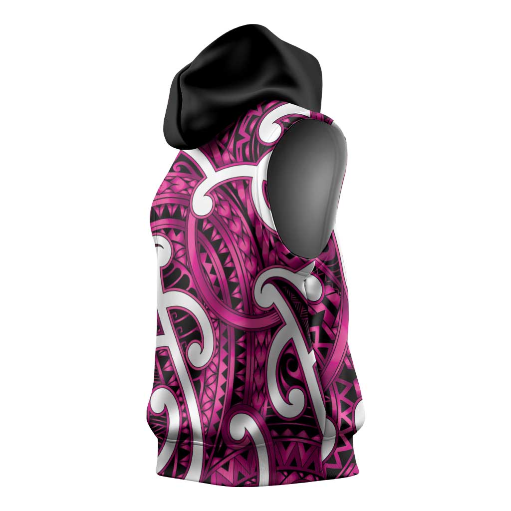 Aotearoa Maori Kowhaiwhai Sleeveless Hoodie Mawhero Puhoro and Patiki