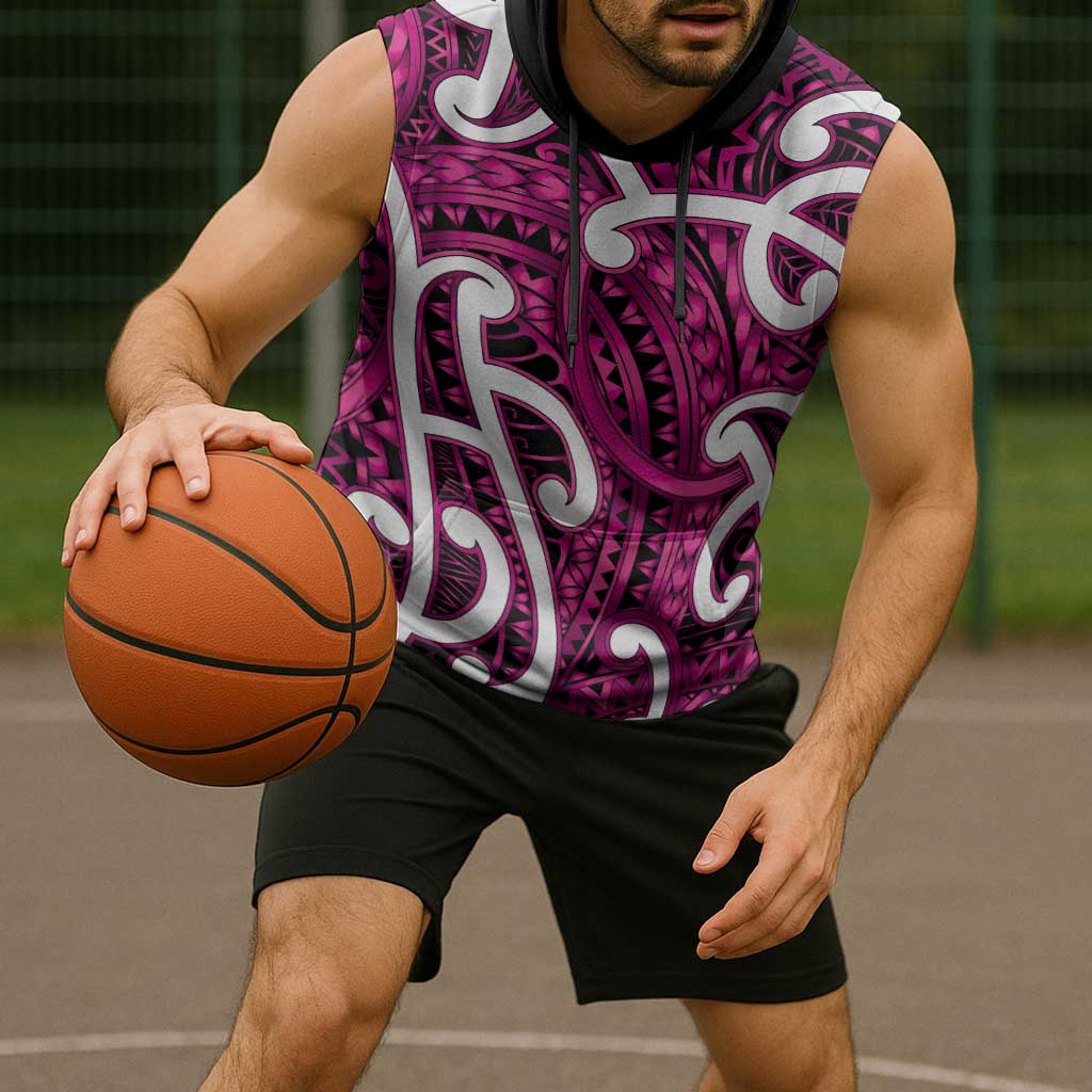 Aotearoa Maori Kowhaiwhai Sleeveless Hoodie Mawhero Puhoro and Patiki
