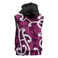 Aotearoa Maori Kowhaiwhai Sleeveless Zip Hoodie Mawhero Puhoro and Patiki
