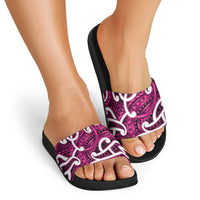 Aotearoa Maori Kowhaiwhai Slide Sandals Mawhero Puhoro and Patiki