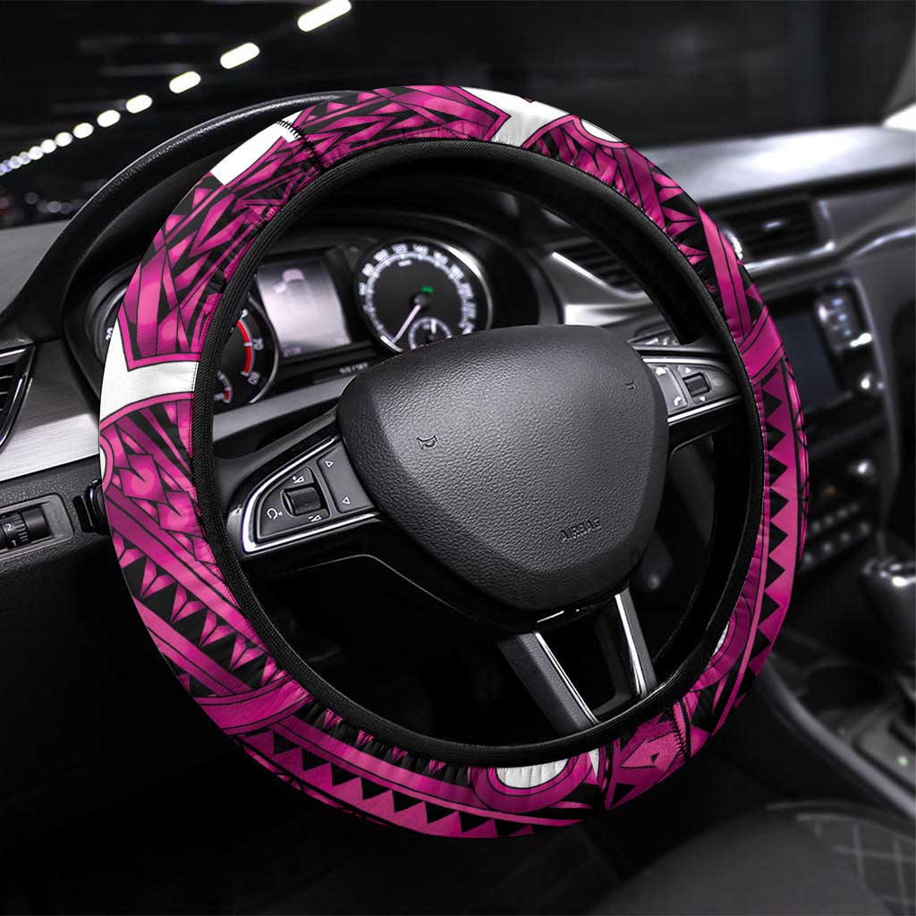 Aotearoa Maori Kowhaiwhai Steering Wheel Cover Mawhero Puhoro and Patiki