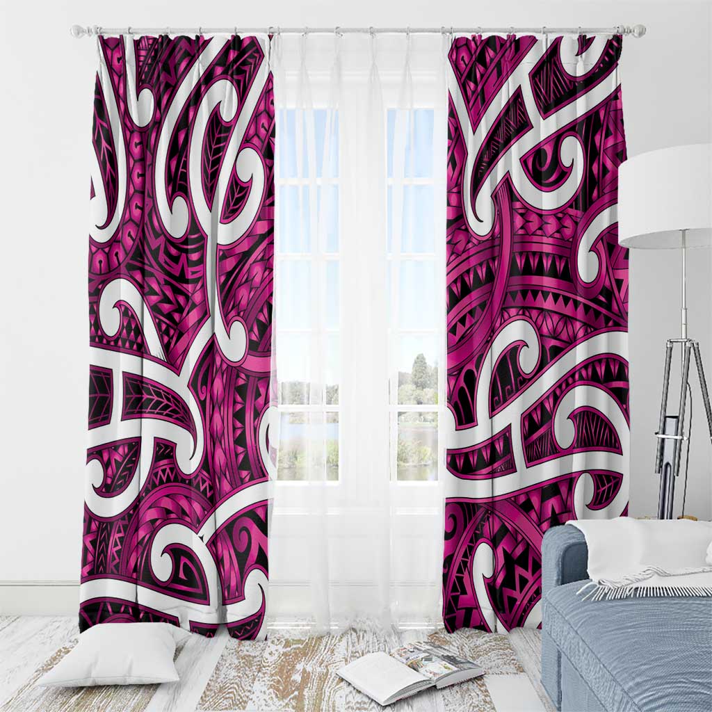 Aotearoa Maori Kowhaiwhai Window Curtain Mawhero Puhoro and Patiki