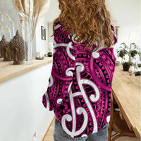 Aotearoa Maori Kowhaiwhai Women Casual Shirt Mawhero Puhoro and Patiki LT9 - Polynesian Pride