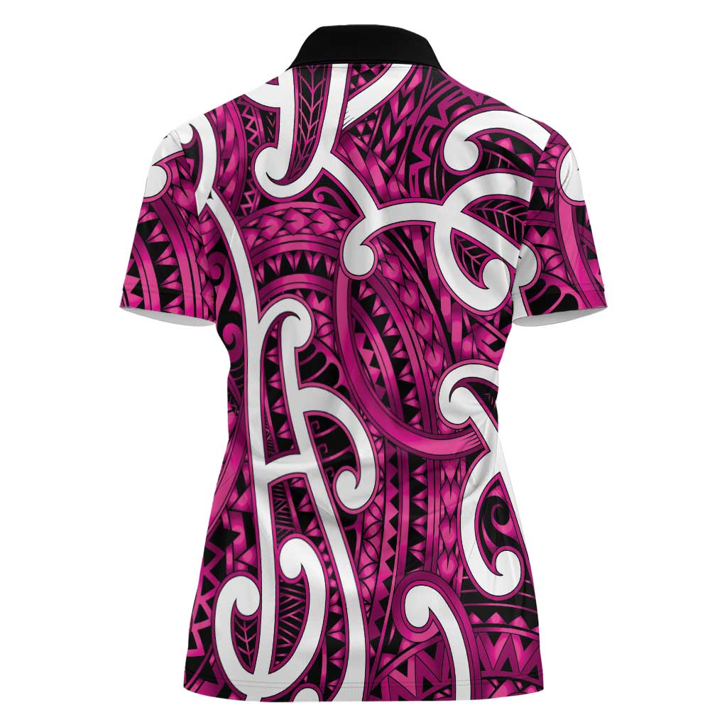 Aotearoa Maori Kowhaiwhai Women Polo Shirt Mawhero Puhoro and Patiki LT9 - Polynesian Pride