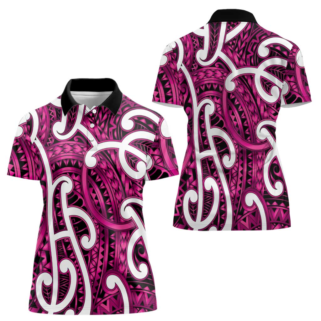 Aotearoa Maori Kowhaiwhai Women Polo Shirt Mawhero Puhoro and Patiki LT9 - Polynesian Pride