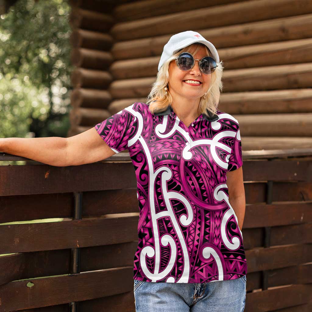 Aotearoa Maori Kowhaiwhai Women Polo Shirt Mawhero Puhoro and Patiki LT9 - Polynesian Pride