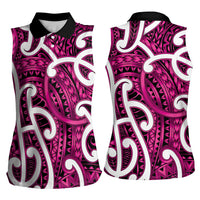 Aotearoa Maori Kowhaiwhai Women Sleeveless Polo Shirt Mawhero Puhoro and Patiki LT9 - Polynesian Pride