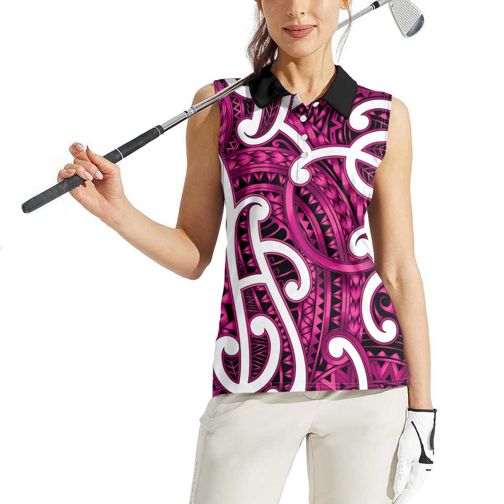 Aotearoa Maori Kowhaiwhai Women Sleeveless Polo Shirt Mawhero Puhoro and Patiki LT9 - Polynesian Pride