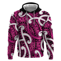 Aotearoa Maori Kowhaiwhai Zip Hoodie Mawhero Puhoro and Patiki