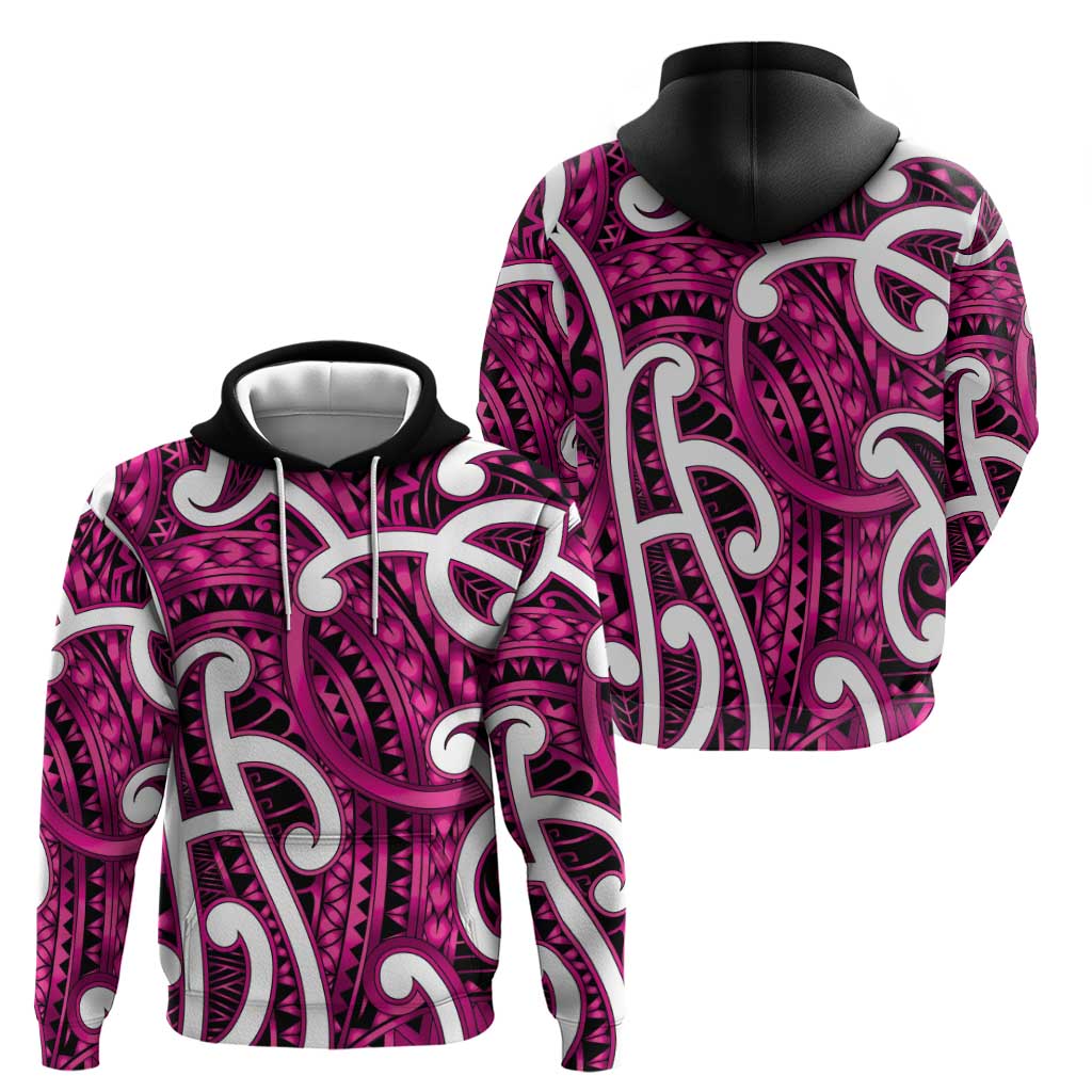 Aotearoa Maori Kowhaiwhai Zip Hoodie Mawhero Puhoro and Patiki
