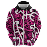 Aotearoa Maori Kowhaiwhai Zip Hoodie Mawhero Puhoro and Patiki