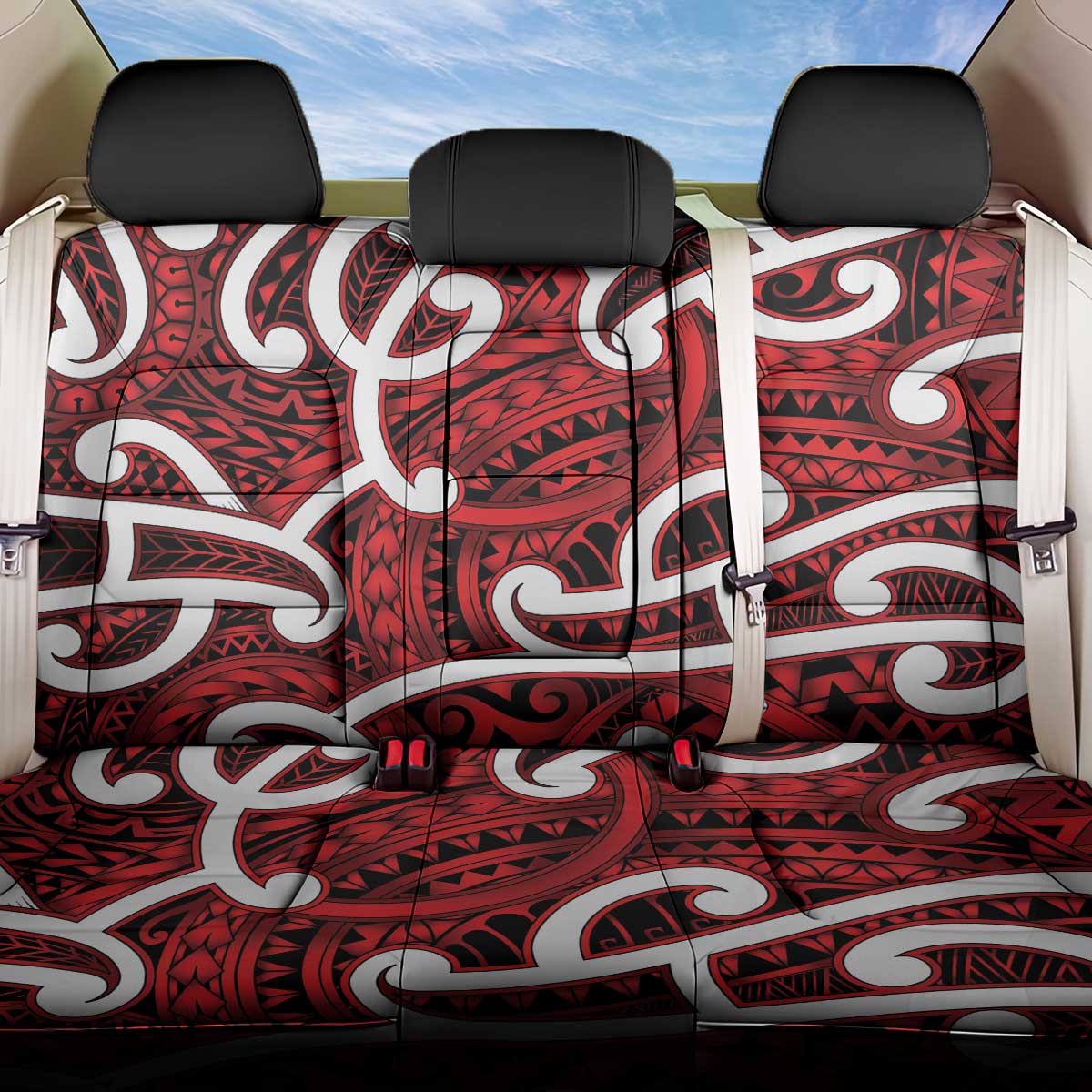 Aotearoa Maori Kowhaiwhai Back Car Seat Cover Whero Puhoro and Patiki