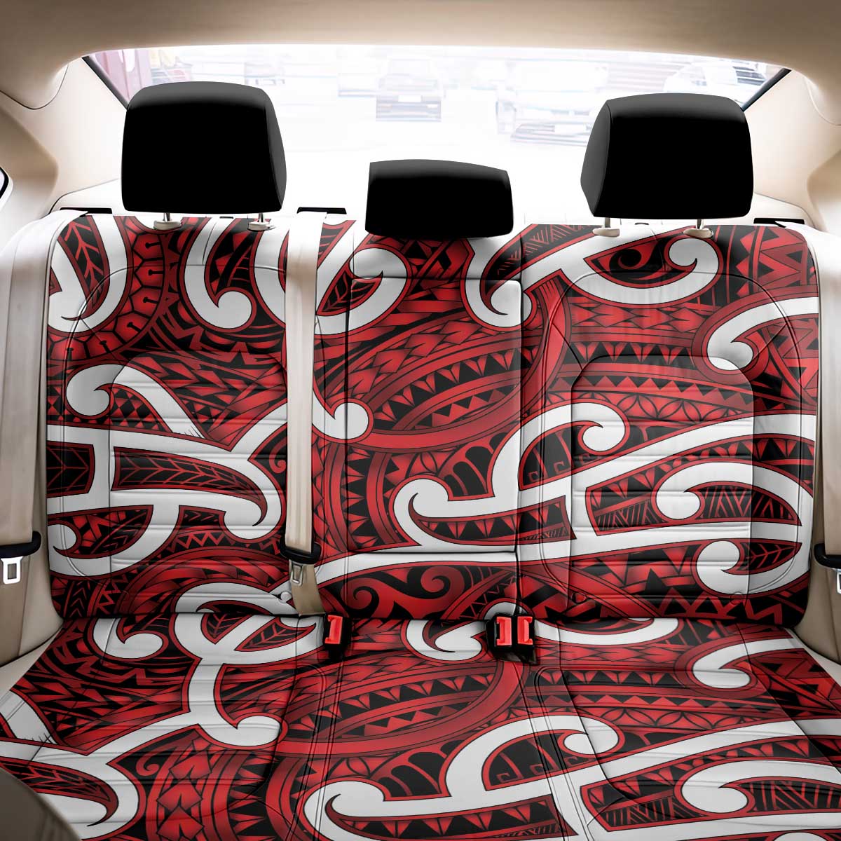 Aotearoa Maori Kowhaiwhai Back Car Seat Cover Whero Puhoro and Patiki