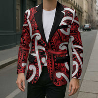 Aotearoa Maori Kowhaiwhai Blazer Whero Puhoro and Patiki