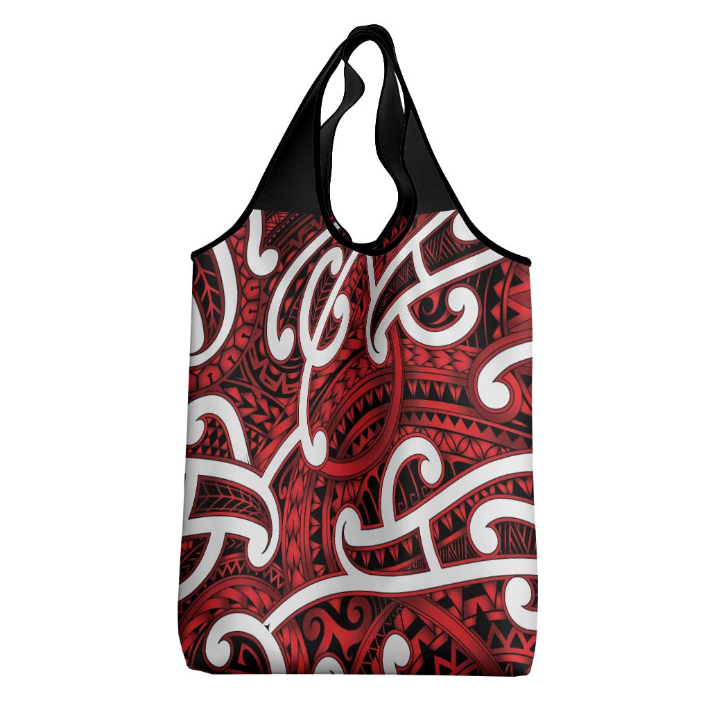 Aotearoa Maori Kowhaiwhai Grocery Bag Whero Puhoro and Patiki
